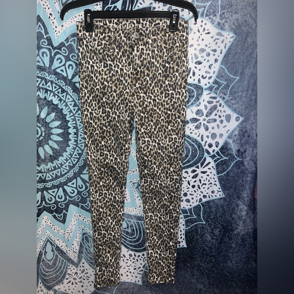 American Eagle Outfitters Brown and Black Leggings with Animal Print